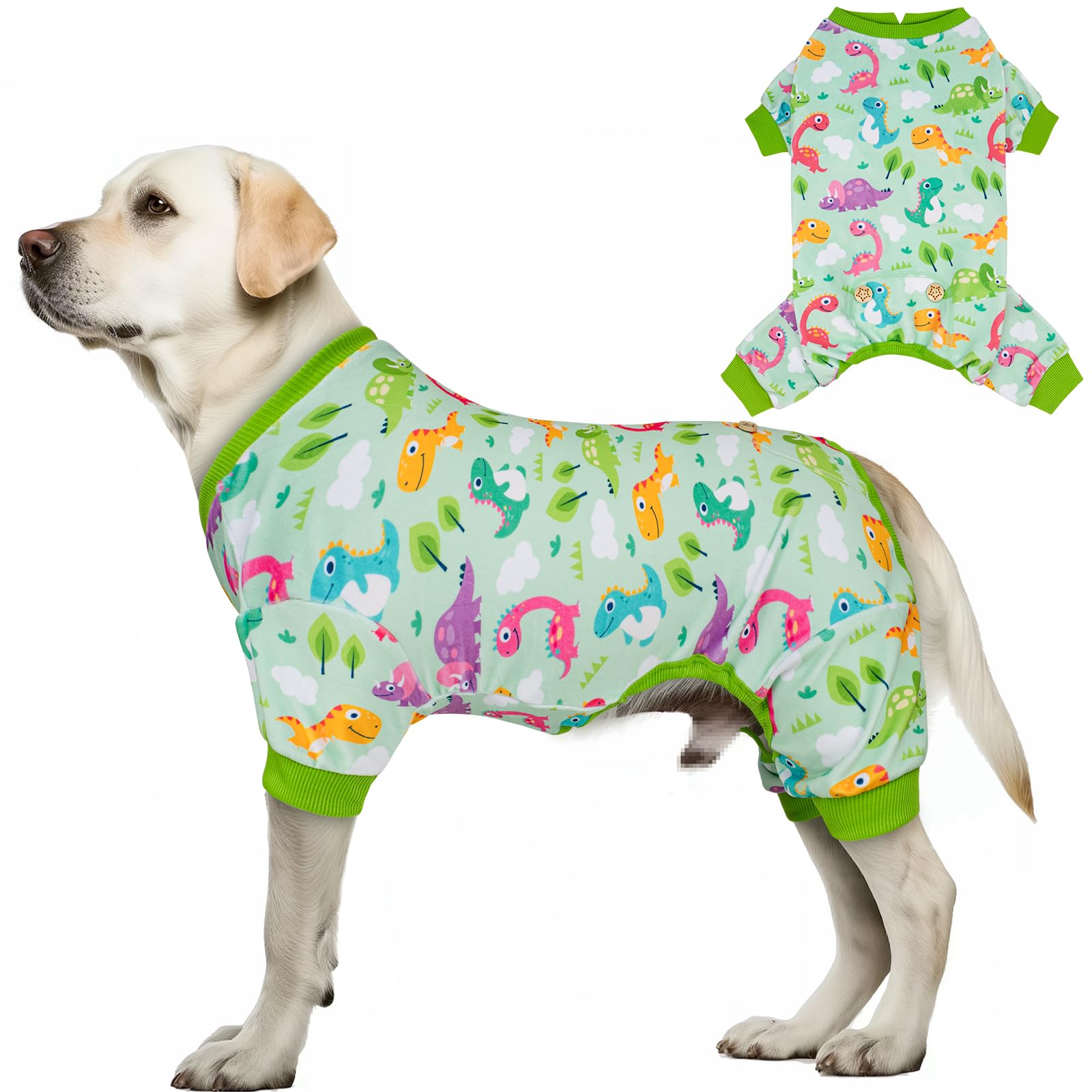Dog Pajamas Velvet Dog Pajamas Large Sized Dogs Soft Dogs Clothes Pjs with Yellow Ducks Pattern Stretchy Pet Jammies Coat Comfy Pet Onesie Costume