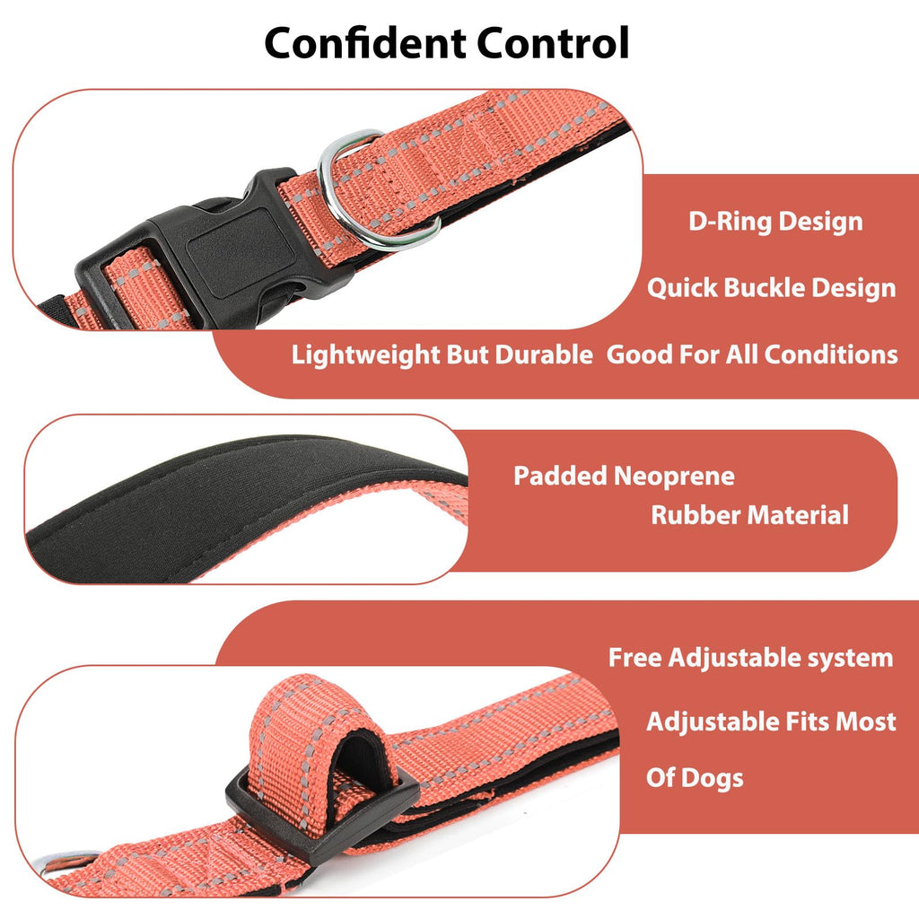 Reflective Dog Collar Padded with Soft Neoprene Breathable Quick Release Basic Dog Collars