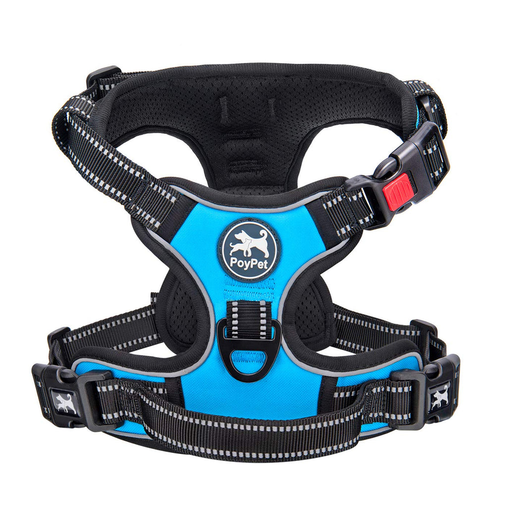 Premium Quality No Pull Dog Harness, No Choke Front Lead Dog Reflective Harness, Adjustable Soft Padded Pet Vest with Easy Control Handle for Small to Large Dogs