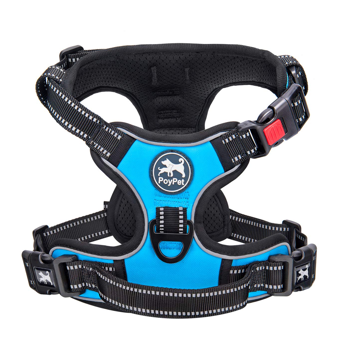 Premium Quality No Pull Dog Harness, No Choke Front Lead Dog Reflective Harness, Adjustable Soft Padded Pet Vest with Easy Control Handle for Small to Large Dogs