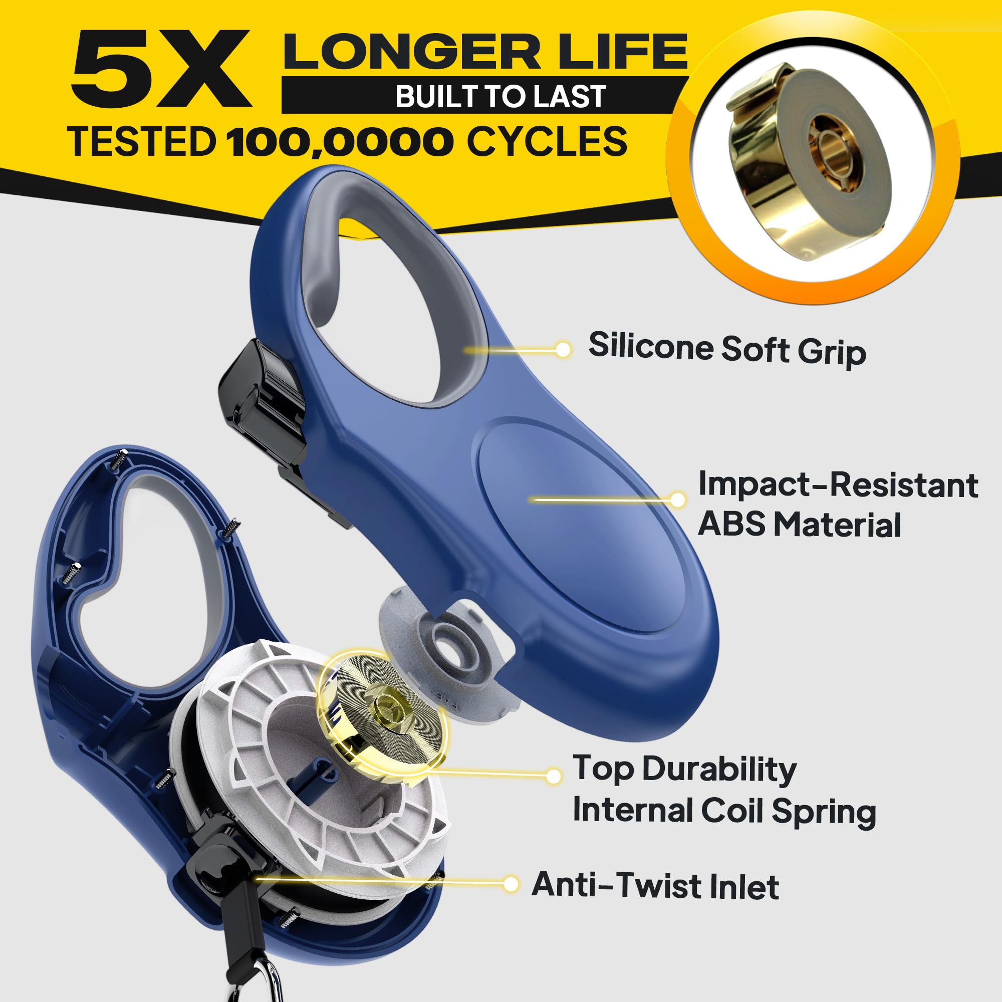 Retractable Dog Leash, 16 ft Dog Walking Leash for Small Dogs up to 26 lbs, 360° Tangle Free, Black