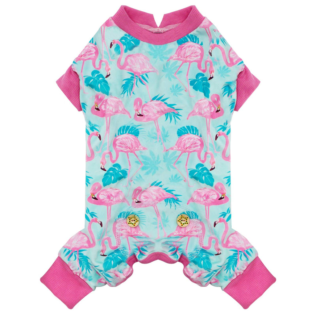 Dog Pajamas Velvet Dog Pajamas Large Sized Dogs Soft Dogs Clothes Pjs with Yellow Ducks Pattern Stretchy Pet Jammies Coat Comfy Pet Onesie Costume