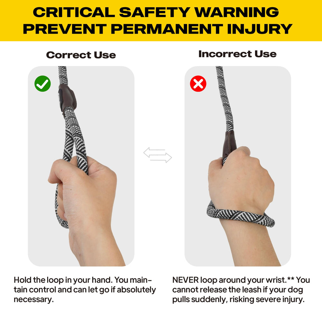 Durable Slip Lead Dog Leash, Heavy Duty Dog Loop Leashes, Comfortable Strong Rope Slip Leash for Large Medium Dogs, No Pull Pet Training Lead with Highly Reflective