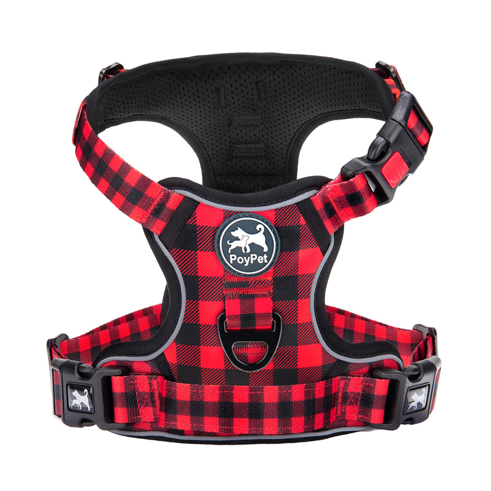 Premium Quality No Pull Dog Harness, No Choke Front Lead Dog Reflective Harness, Adjustable Soft Padded Pet Vest with Easy Control Handle for Small to Large Dogs