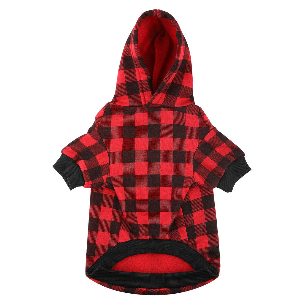 Plaid Dog Hoodie Sweatshirt Sweater for Extra Large Dogs Cat Puppy Clothes Coat Warm and Soft