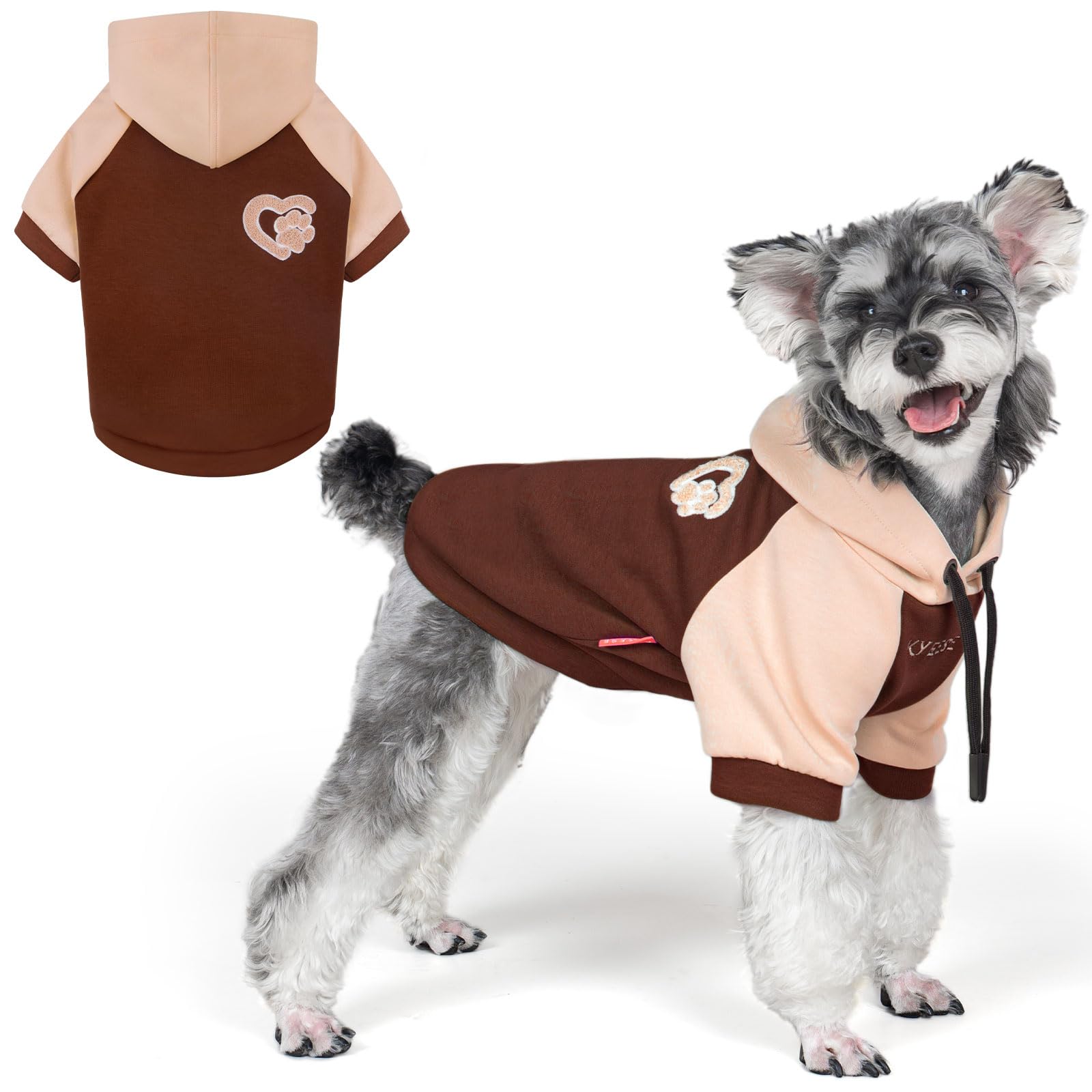 Premium Dog Hoodie Stretchy Pet Sweatshirt with Drawstring Soft Dog Clothes for Small Dogs Dogs Winter Coat for Cold Weather Warm Pet Clothes Comfort Cat Sweater Cat Coat with Leash Hole