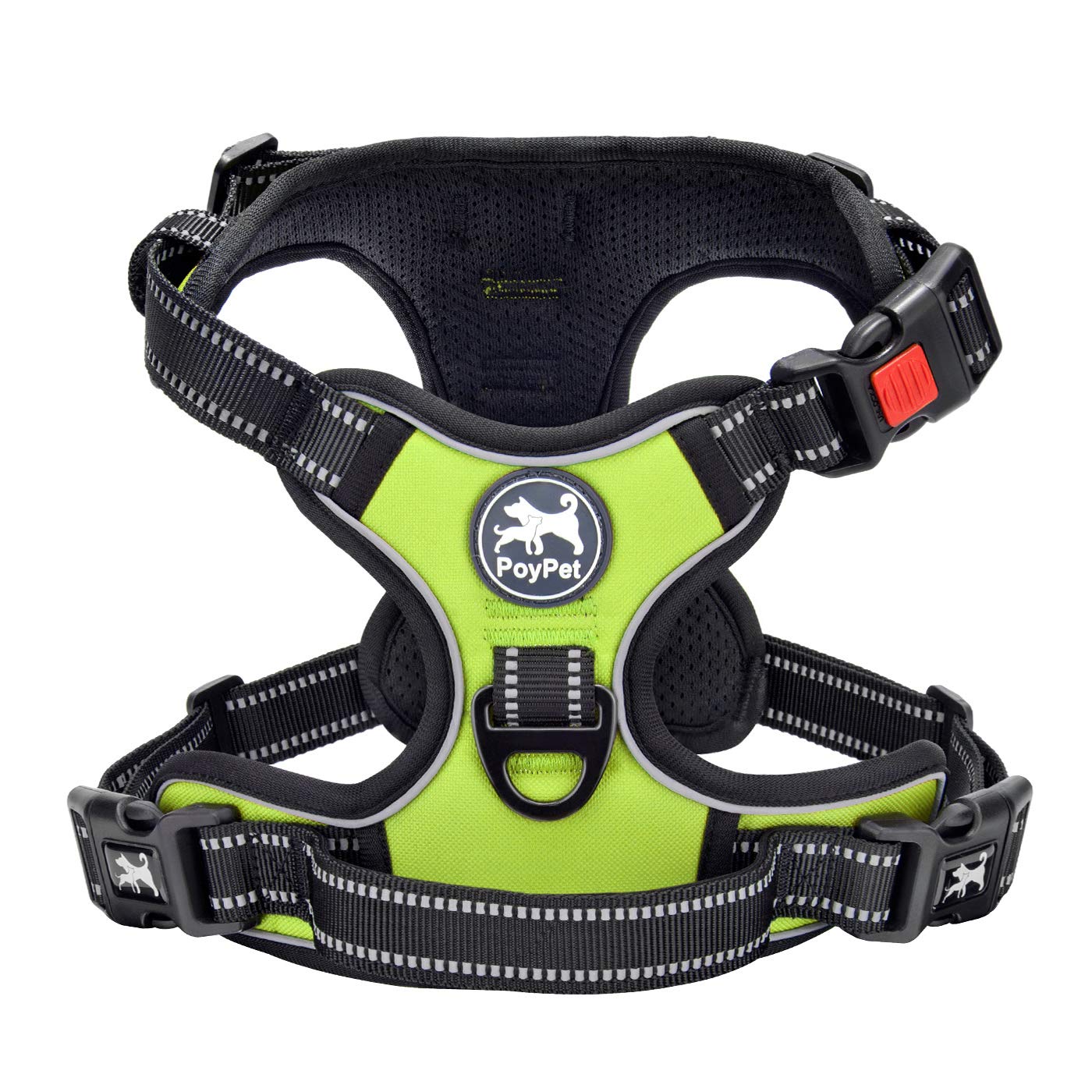 Premium Quality No Pull Dog Harness, No Choke Front Lead Dog Reflective Harness, Adjustable Soft Padded Pet Vest with Easy Control Handle for Small to Large Dogs