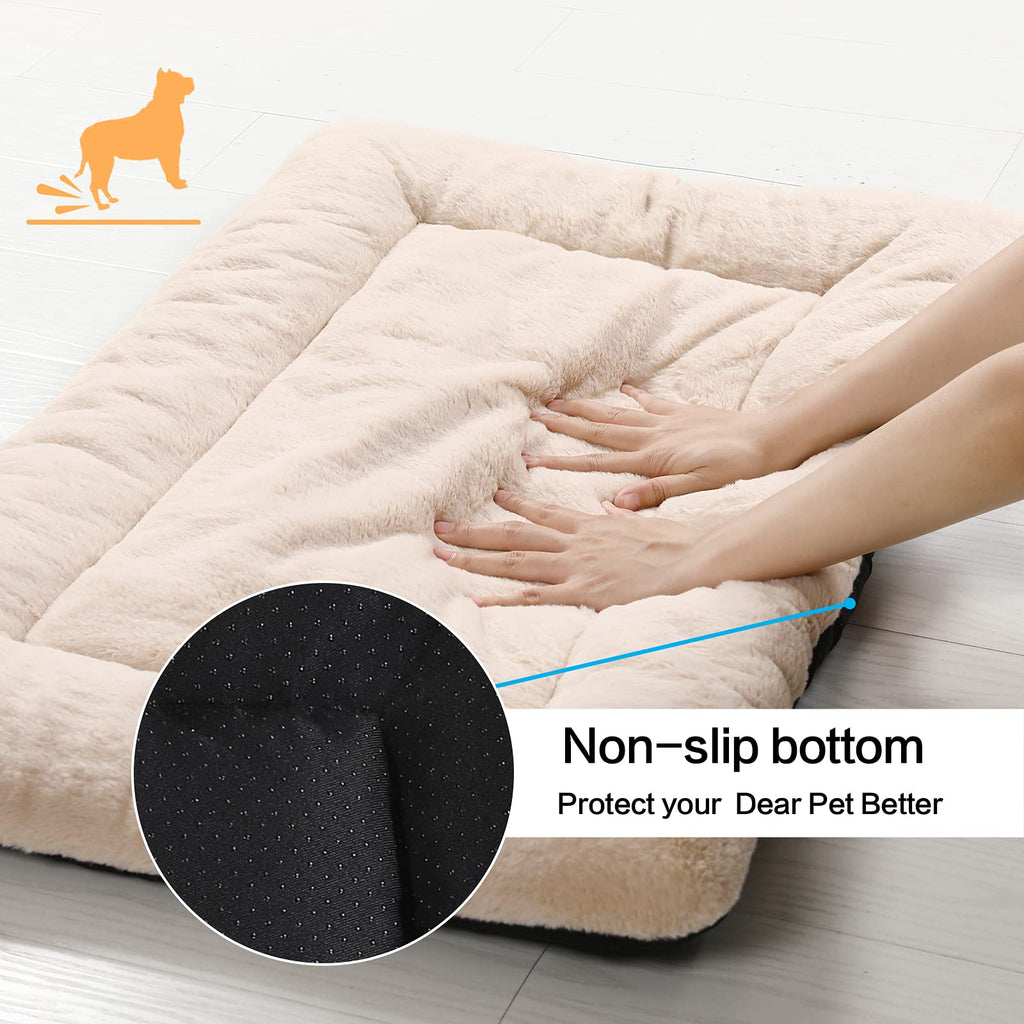 Dog Beds Crate Pad for Medium/Large Dogs Fit Metal,Ultra Soft, Washable & Anti-Slip Kennel Pad for Dogs Cozy Sleeping