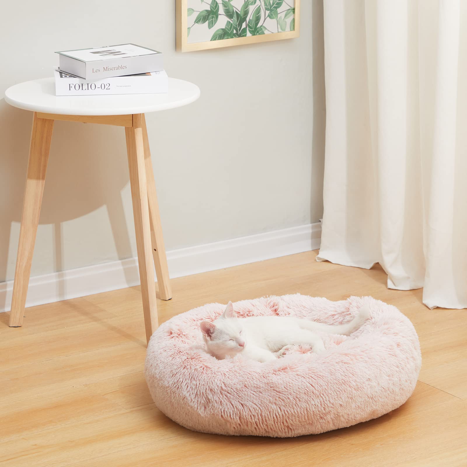 Calming Donut Dog Bed for Extra Large Dogs, Round Plush Bed with Non-Slip Bottom