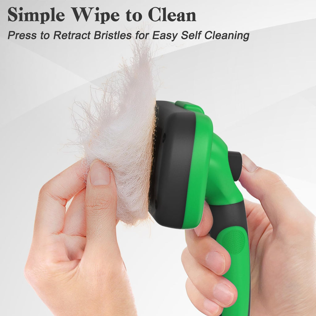 Self Cleaning Slicker Brush - Skin Friendly Deshedding Grooming Tool for Dogs & Cats, Suitable for Shedding & Haired Pets, with Pet Supplies Accessories, Blue