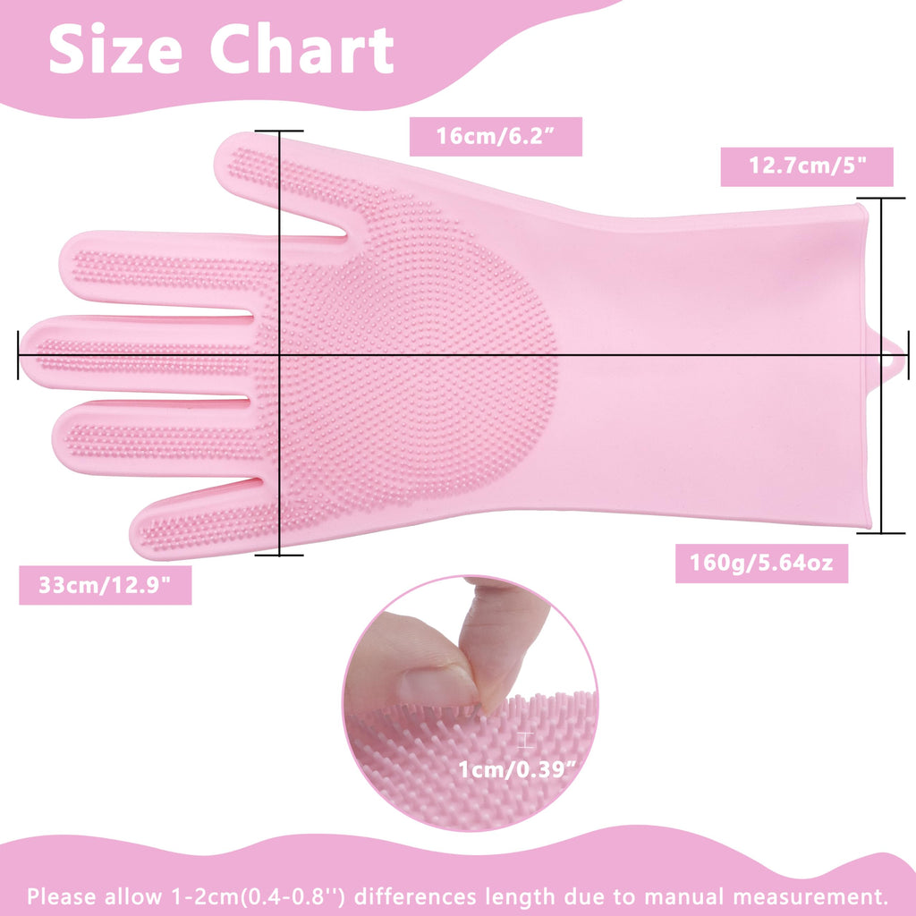 Pet Grooming Gloves—Heat Resistant Dog Washing Gloves with High-Density Teeth, Dog Bath Scrubber with Enhanced Five Finger Design, Silicone Gloves for Dogs and Cats Bathing, Massage (Blue)