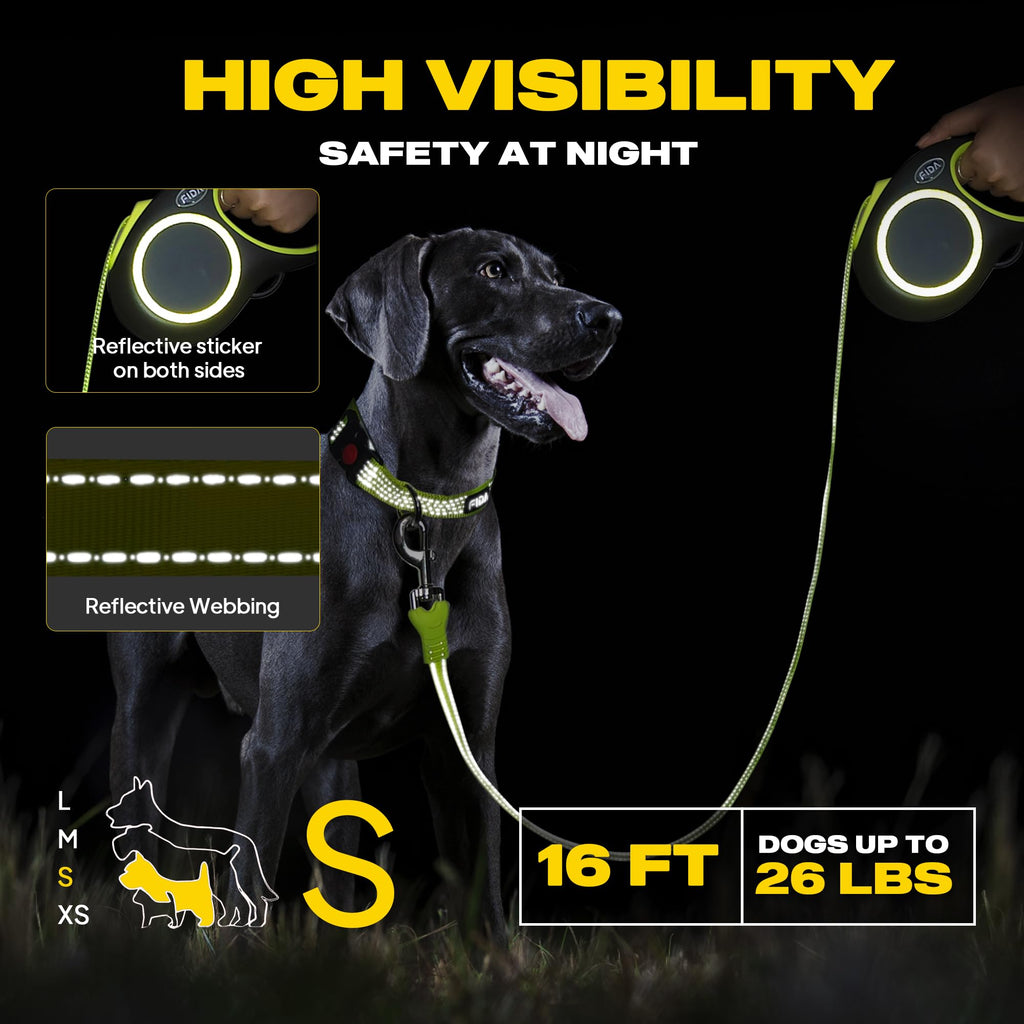 Retractable Dog Leash, 16 ft Dog Walking Leash for Small Dogs up to 26 lbs, 360° Tangle Free, Black