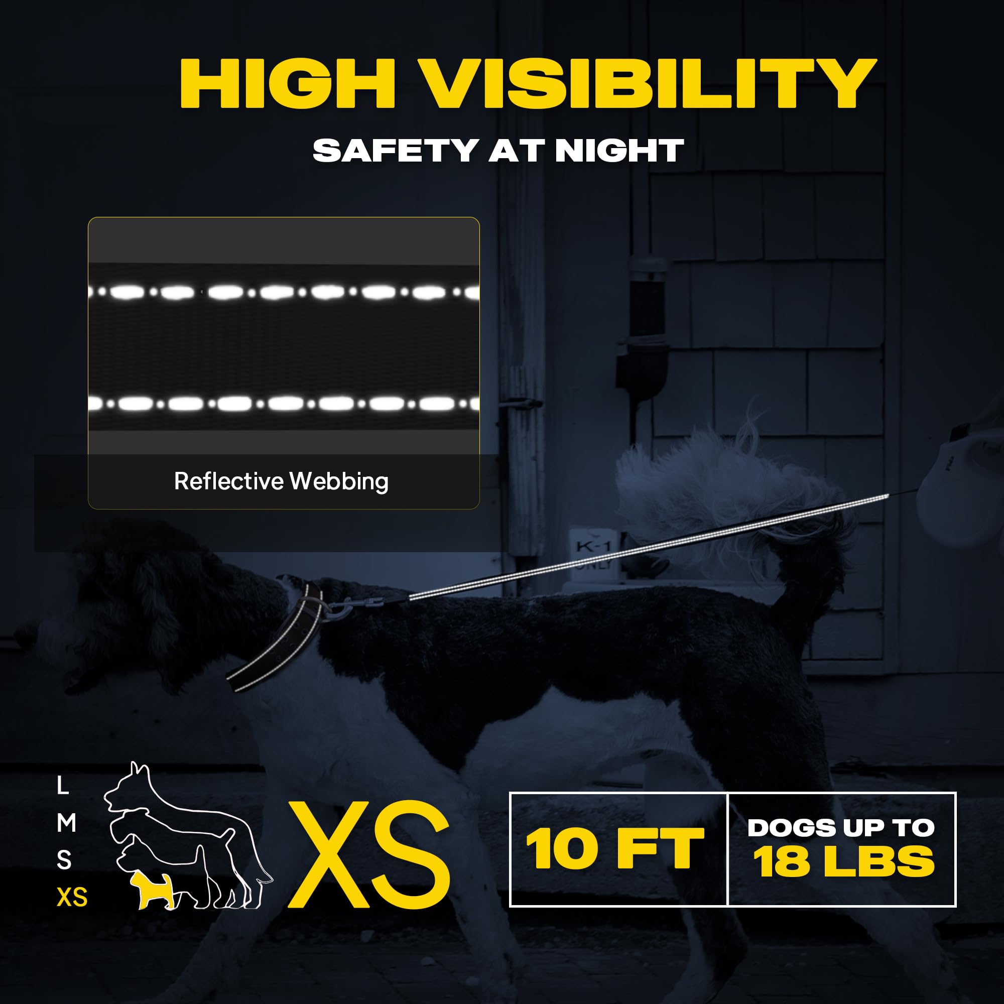 Retractable Dog Leash, 16 ft Dog Walking Leash for Small Dogs up to 26 lbs, 360° Tangle Free, Black