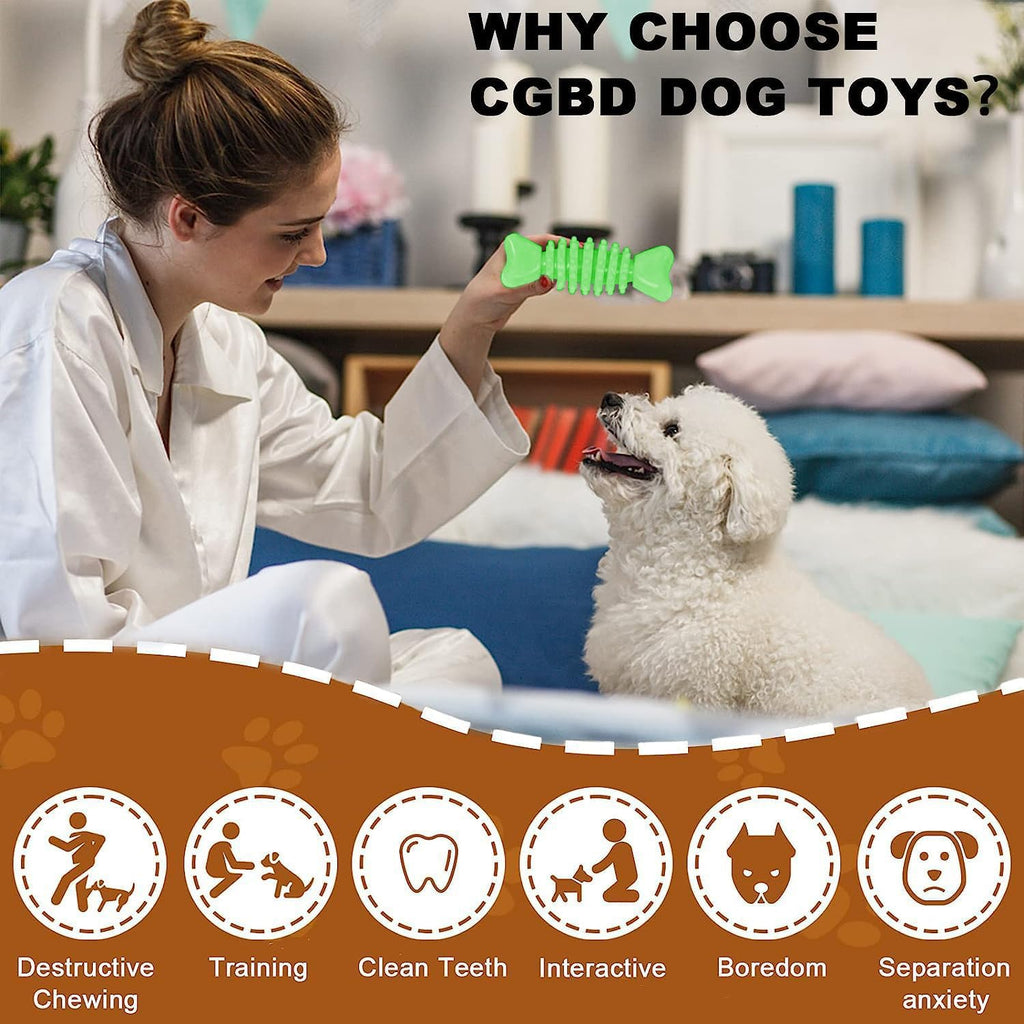 6 Pack Red Dog Chew Toys, Small Dog Teething Toys, Dental Health & Interactive Play