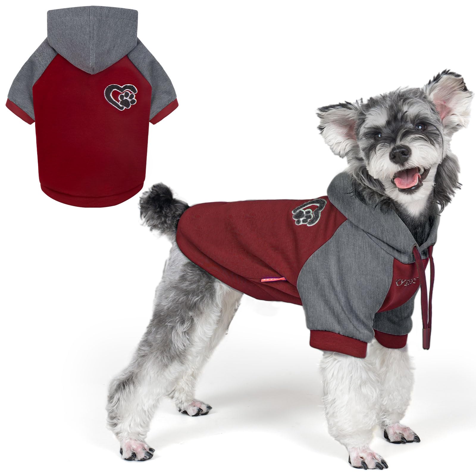 Premium Dog Hoodie Stretchy Pet Sweatshirt with Drawstring Soft Dog Clothes for Small Dogs Dogs Winter Coat for Cold Weather Warm Pet Clothes Comfort Cat Sweater Cat Coat with Leash Hole