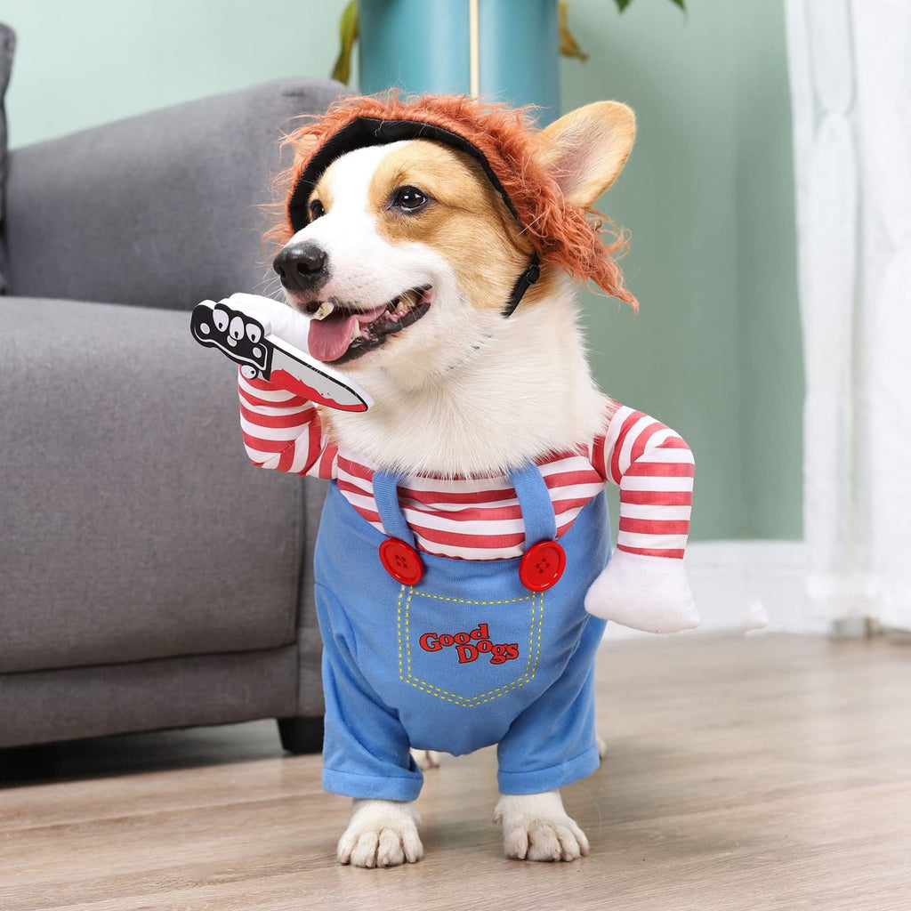 Pet Deadly Dog Costume, Cute Dog Cosplay Halloween Christmas Funny Pet Clothes Party Costume for Small Medium and Large Dogs