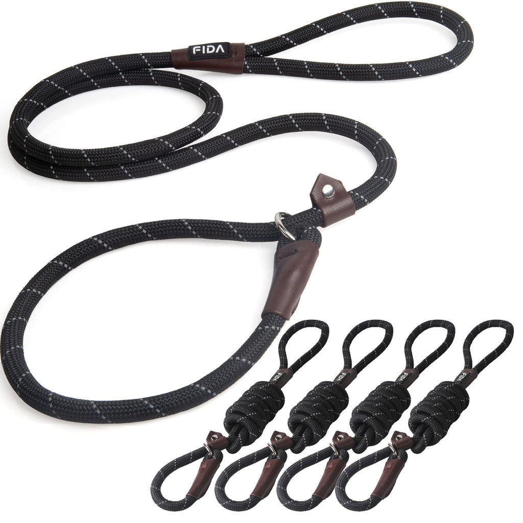 Durable Slip Lead Dog Leash, Heavy Duty Dog Loop Leashes, Comfortable Strong Rope Slip Leash for Large Medium Dogs, No Pull Pet Training Lead with Highly Reflective