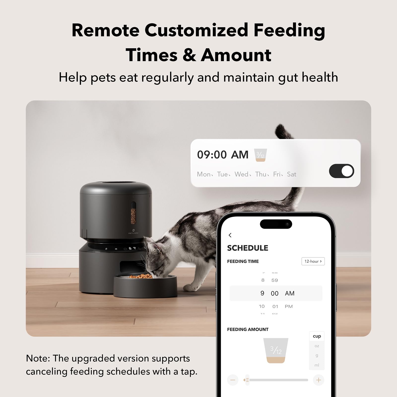 Automatic Dog or Cat Feeder, 5G WiFi Automatic Dog Food Dispenser with Freshness Preservation, 5L Timed Pet Feeder with Low Food Sensor, Up to 10 Meals Per Day,