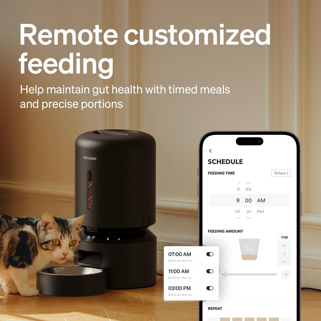 Automatic Dog or Cat Feeder, 5G WiFi Automatic Dog Food Dispenser with Freshness Preservation, 5L Timed Pet Feeder with Low Food Sensor, Up to 10 Meals Per Day,