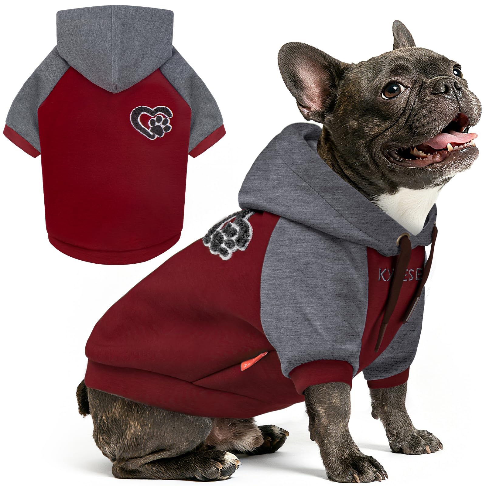 Premium Dog Hoodie Stretchy Pet Sweatshirt with Drawstring Soft Dog Clothes for Small Dogs Dogs Winter Coat for Cold Weather Warm Pet Clothes Comfort Cat Sweater Cat Coat with Leash Hole