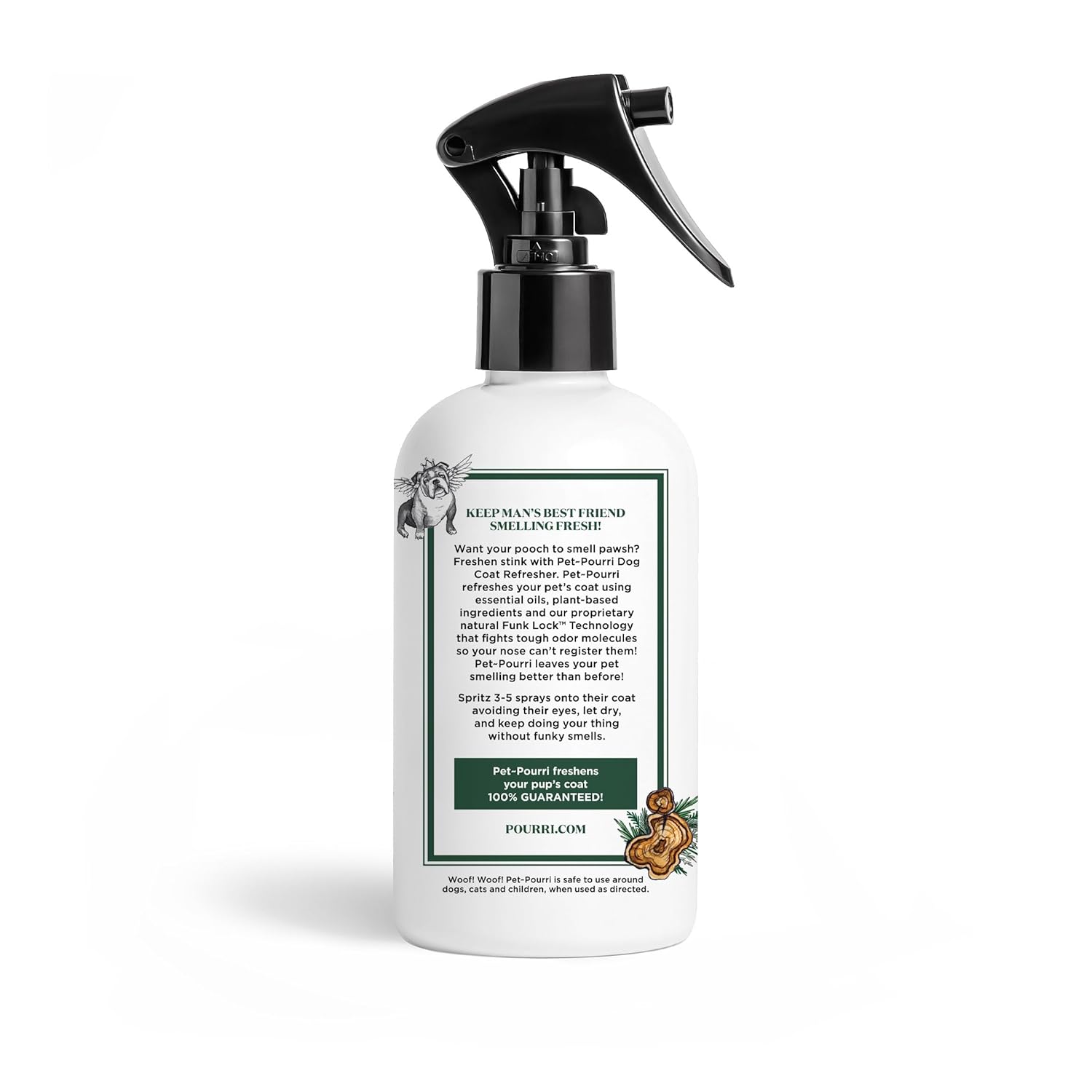 Poo-Pourri Furrest Fresh Dog Deodorizing Spray, 8 Fl Oz Grooming Perfume for Dog Coat, Pet Odor Neutralizer with Essential Oils, Vet Recommended, Paraben & Sulfate-Free Fir, Amber, & Cedarwood Scent