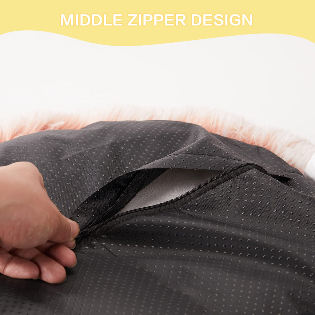 Calming Donut Dog Bed for Extra Large Dogs, Round Plush Bed with Non-Slip Bottom