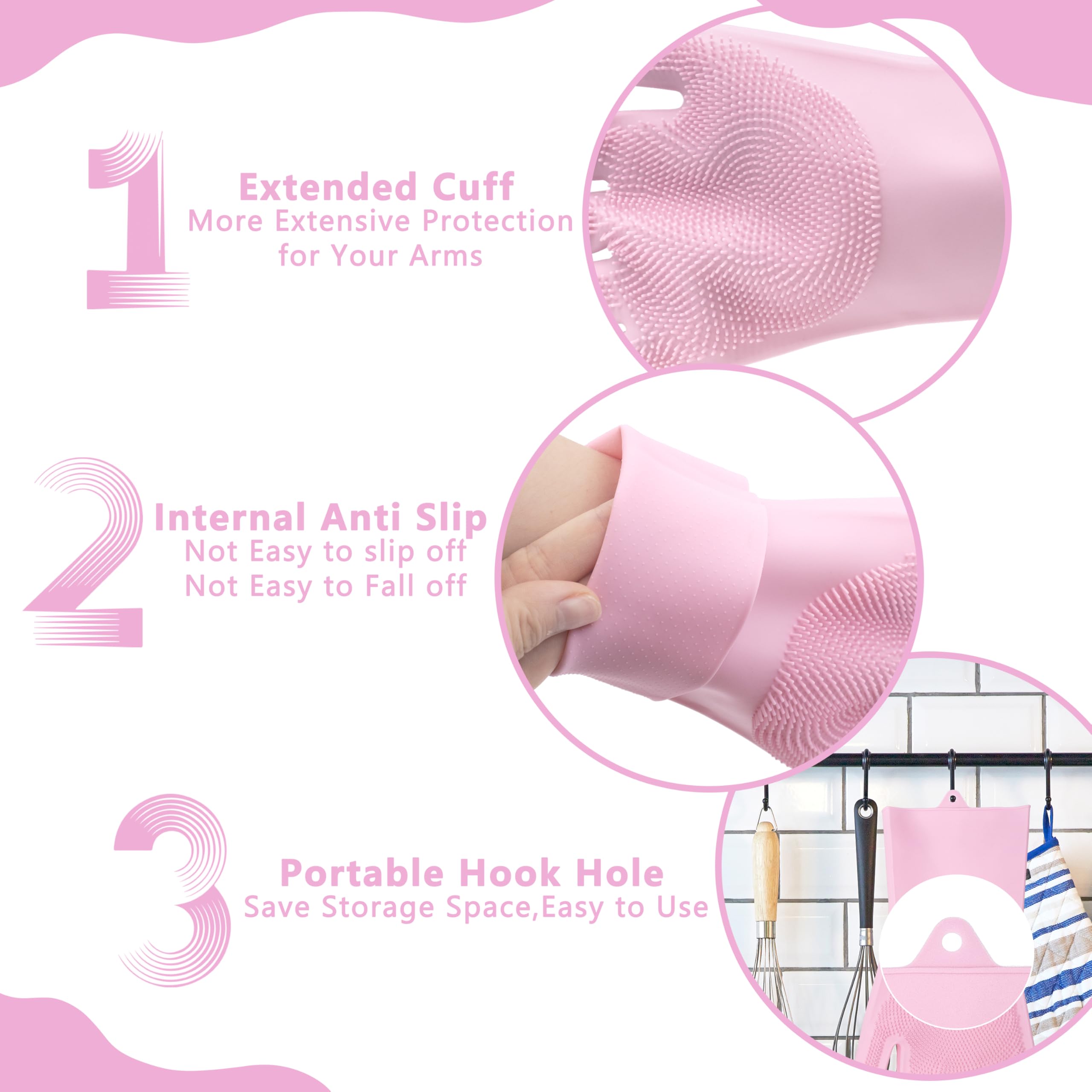 Pet Grooming Gloves—Heat Resistant Dog Washing Gloves with High-Density Teeth, Dog Bath Scrubber with Enhanced Five Finger Design, Silicone Gloves for Dogs and Cats Bathing, Massage (Blue)