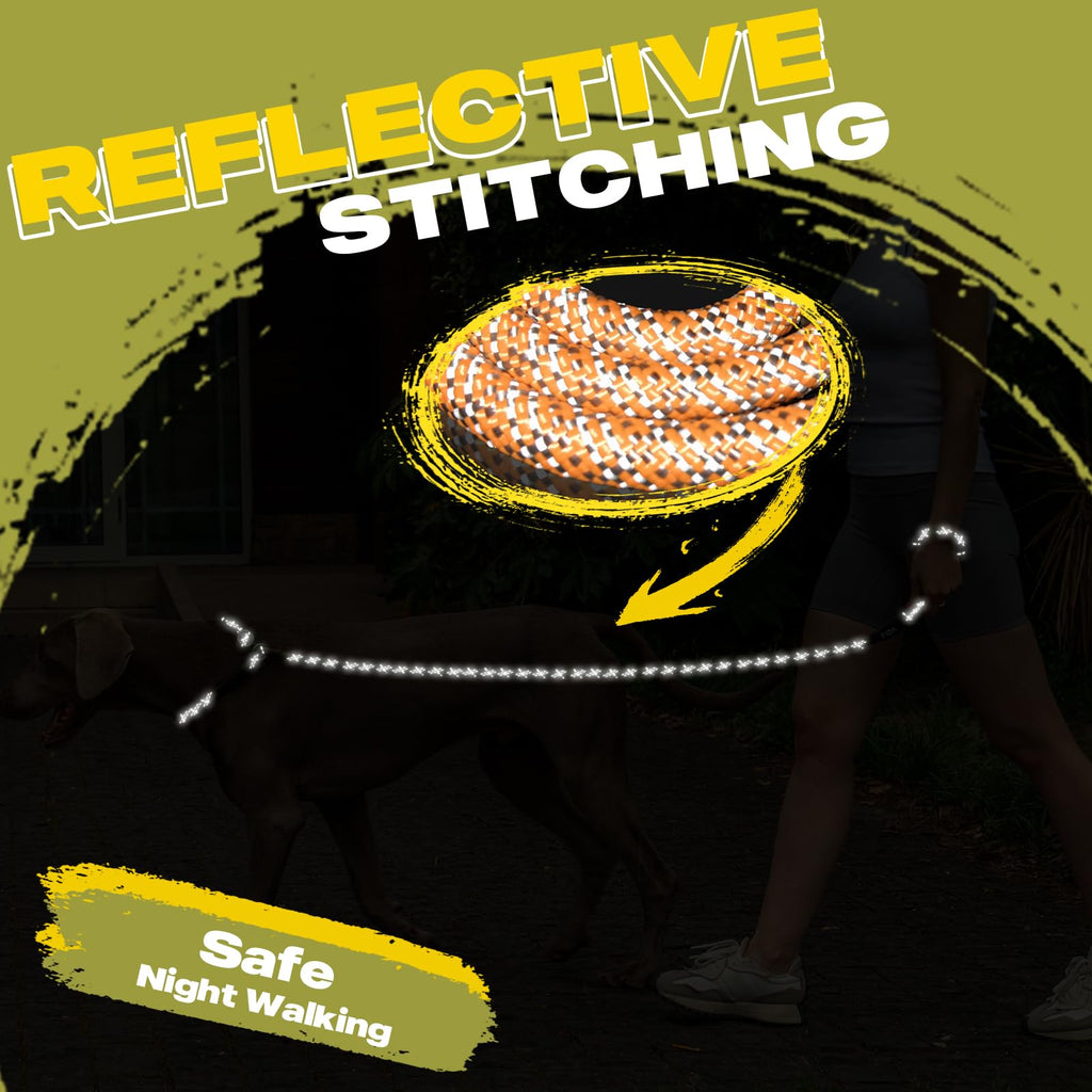 Durable Slip Lead Dog Leash, Heavy Duty Dog Loop Leashes, Comfortable Strong Rope Slip Leash for Large Medium Dogs, No Pull Pet Training Lead with Highly Reflective