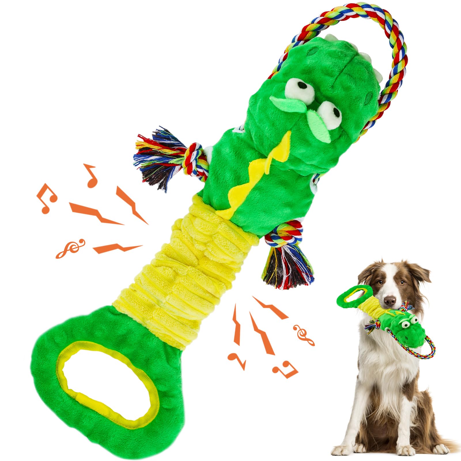 Tough Dog Toys for Aggressive Chewers, Interactive Tug of War Dog Toy to Keep Them Busy, Dog's Squeak Toys for Large Dogs, Dogs Chew Toy for Teething