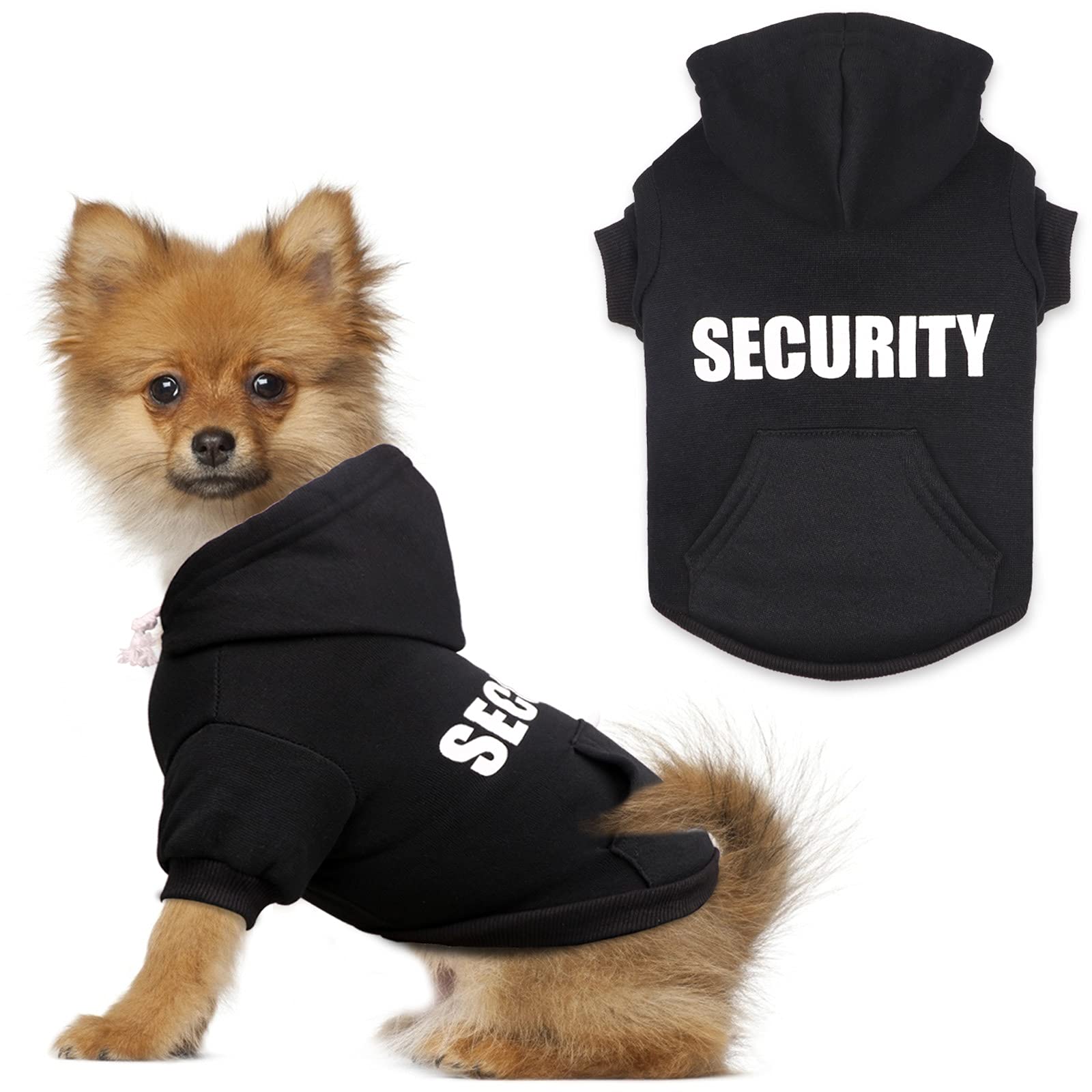 Security Dog Sweater Soft Brushed Fleece Clothes Hoodie Sweatshirt with Pocket Dog Sweaters