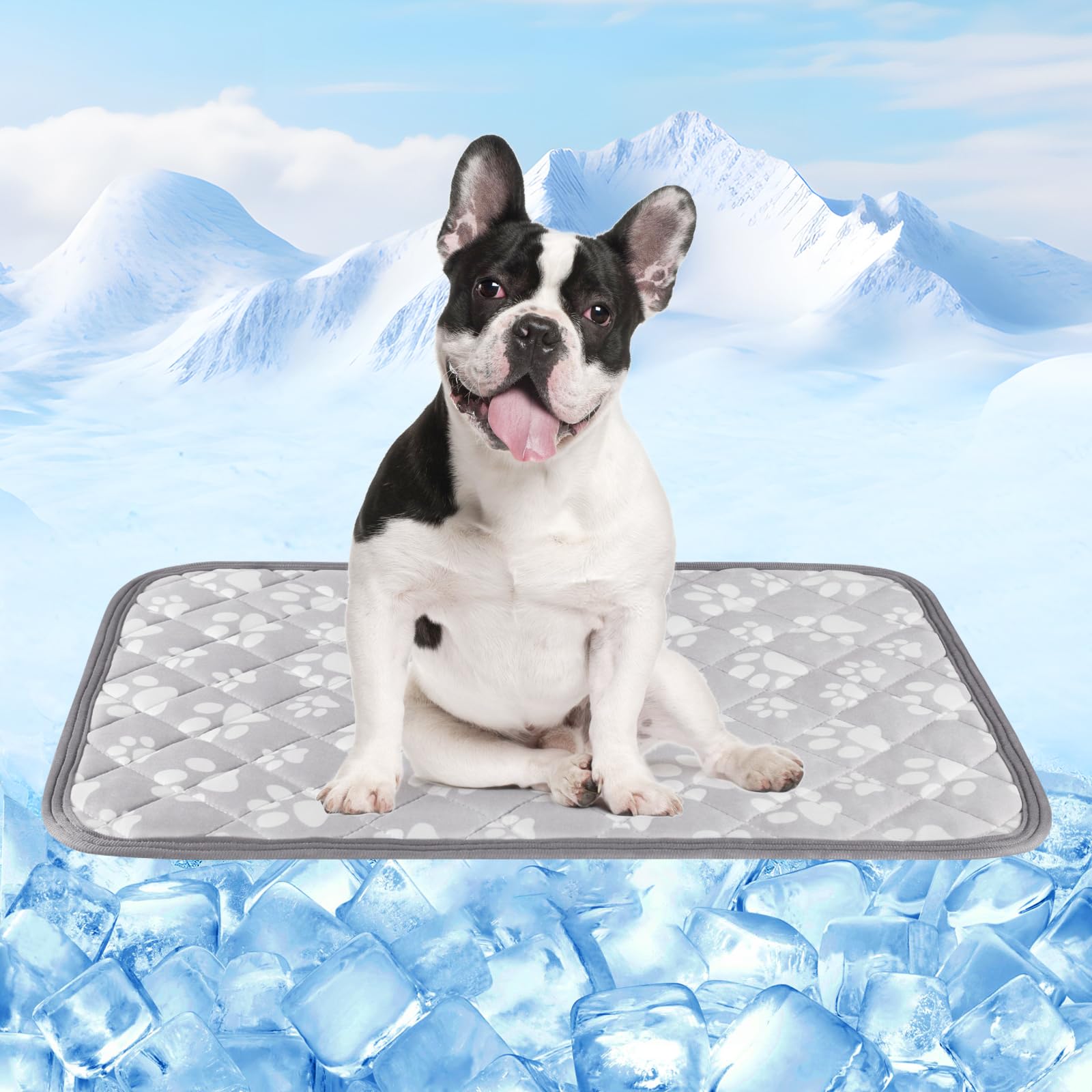 Cooling Mat for Dogs Extra Large,  Endothermic Color Changing Arc-Chill Cooling Fiber,Washable Non-Toxic Summer Pet Outdoor Bed Mat, Non-Slip&Foldable