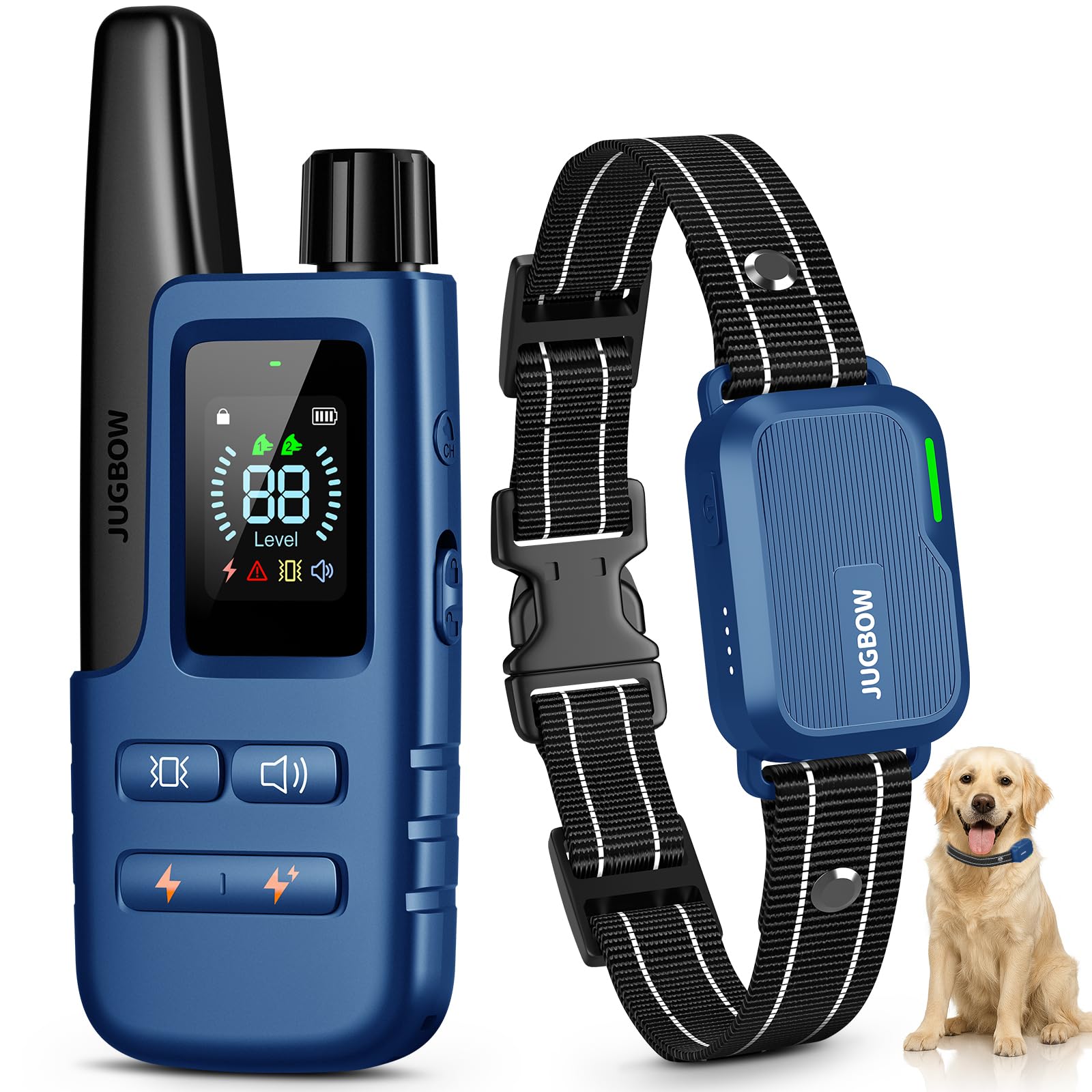 Dog Training Shock Collar - 4500FT Dog Training Collar with Remote, IPX8 Waterproof Electric Dog Collar with 4 Training Modes, Security Lock, Rechargeable eCollar for 10-120lbs Small Medium Large Dogs