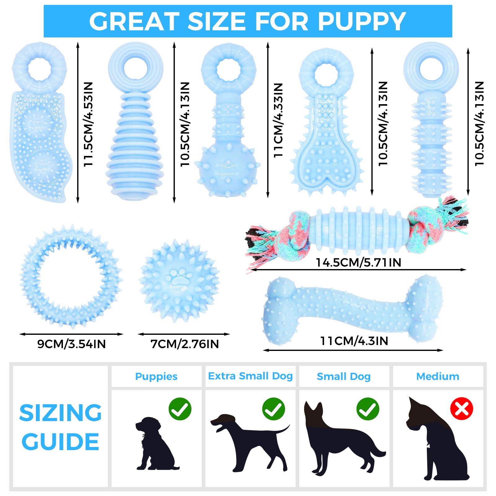 6 Pack Red Dog Chew Toys, Small Dog Teething Toys, Dental Health & Interactive Play