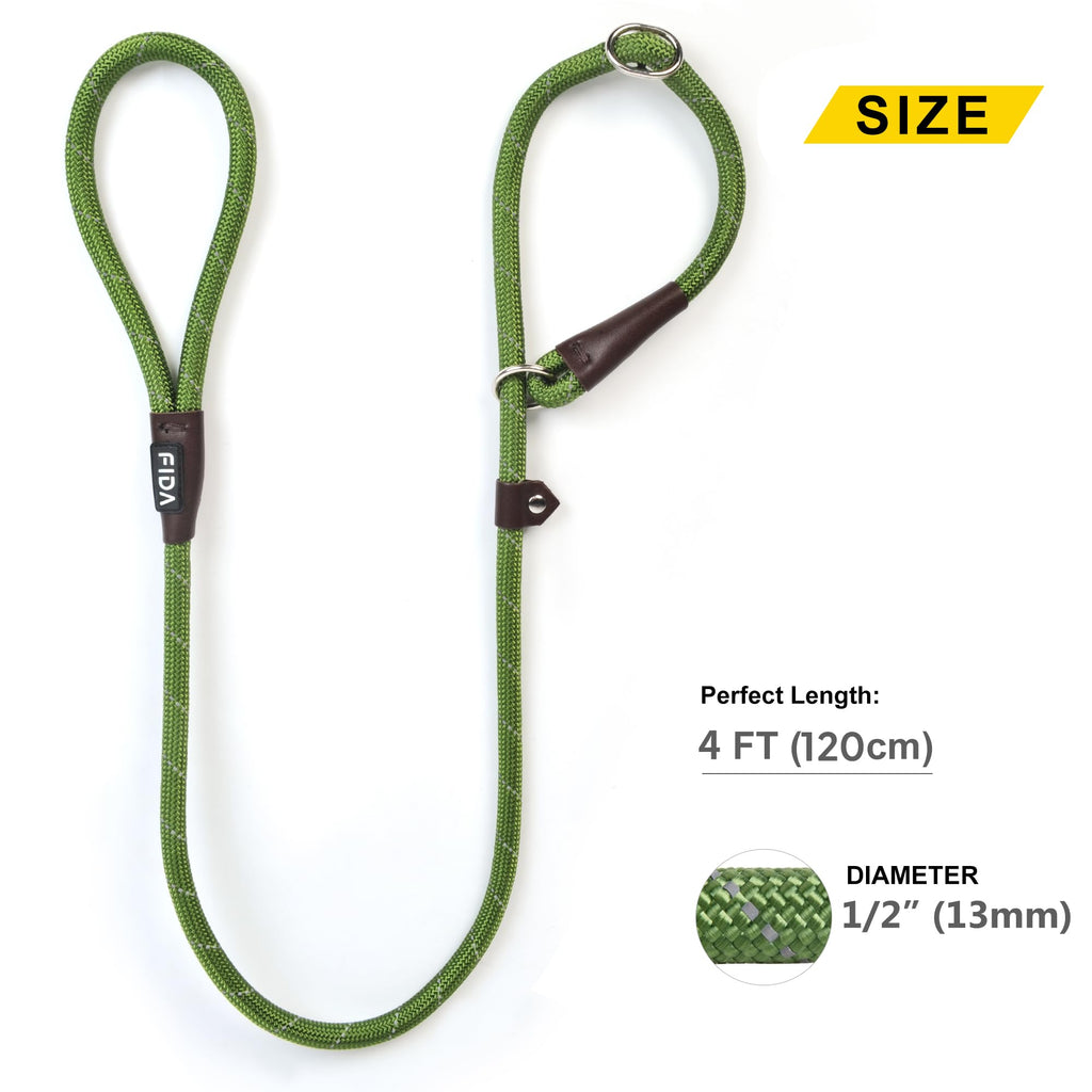 Durable Slip Lead Dog Leash, Heavy Duty Dog Loop Leashes, Comfortable Strong Rope Slip Leash for Large Medium Dogs, No Pull Pet Training Lead with Highly Reflective