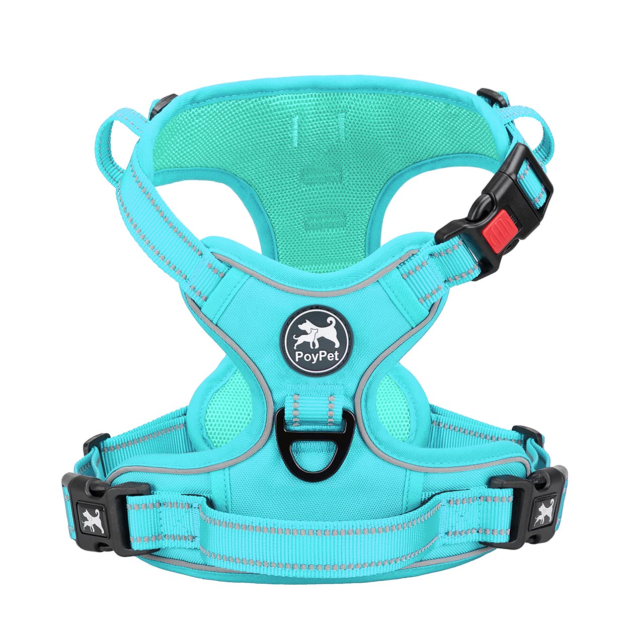 Premium Quality No Pull Dog Harness, No Choke Front Lead Dog Reflective Harness, Adjustable Soft Padded Pet Vest with Easy Control Handle for Small to Large Dogs
