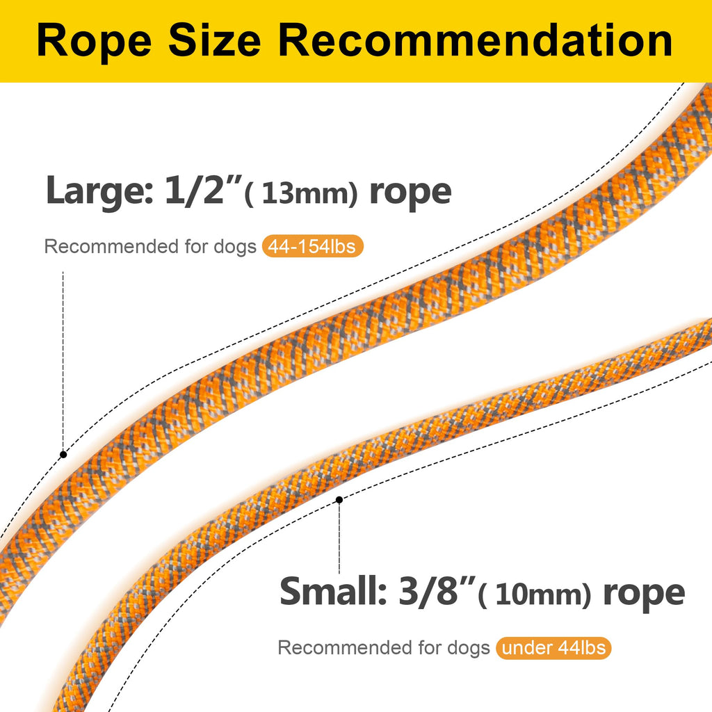 Durable Slip Lead Dog Leash, Heavy Duty Dog Loop Leashes, Comfortable Strong Rope Slip Leash for Large Medium Dogs, No Pull Pet Training Lead with Highly Reflective
