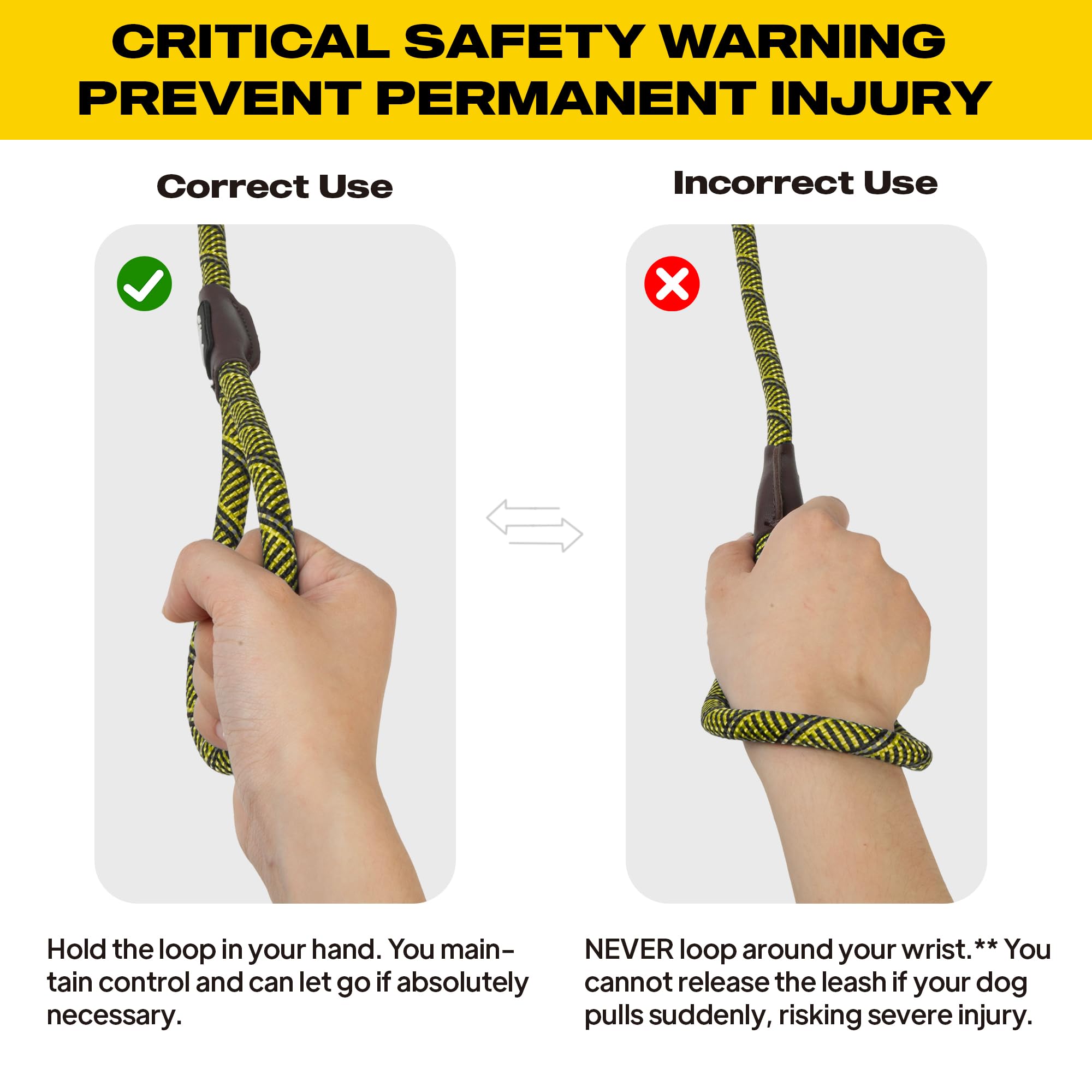 Durable Slip Lead Dog Leash, Heavy Duty Dog Loop Leashes, Comfortable Strong Rope Slip Leash for Large Medium Dogs, No Pull Pet Training Lead with Highly Reflective