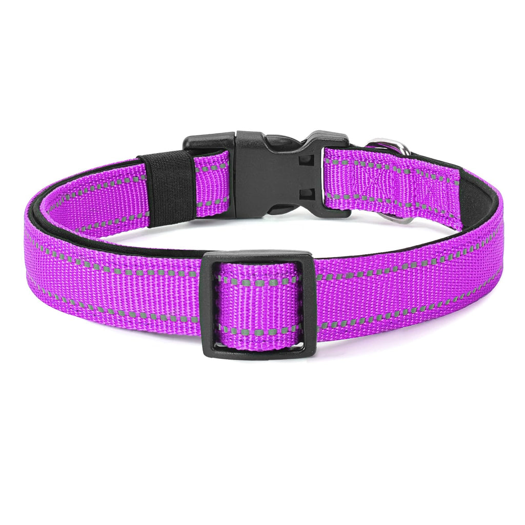 Reflective Dog Collar Padded with Soft Neoprene Breathable Quick Release Basic Dog Collars