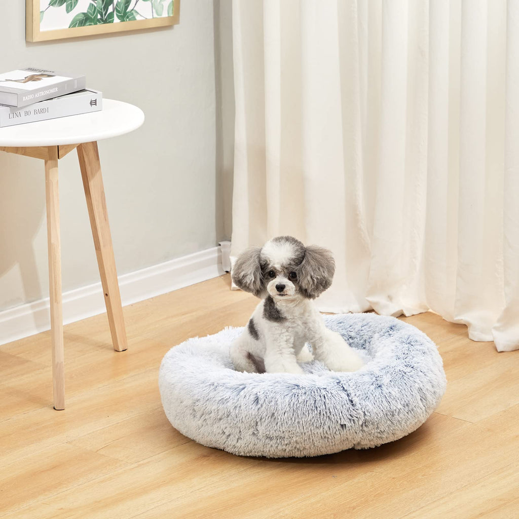 Calming Donut Dog Bed for Extra Large Dogs, Round Plush Bed with Non-Slip Bottom