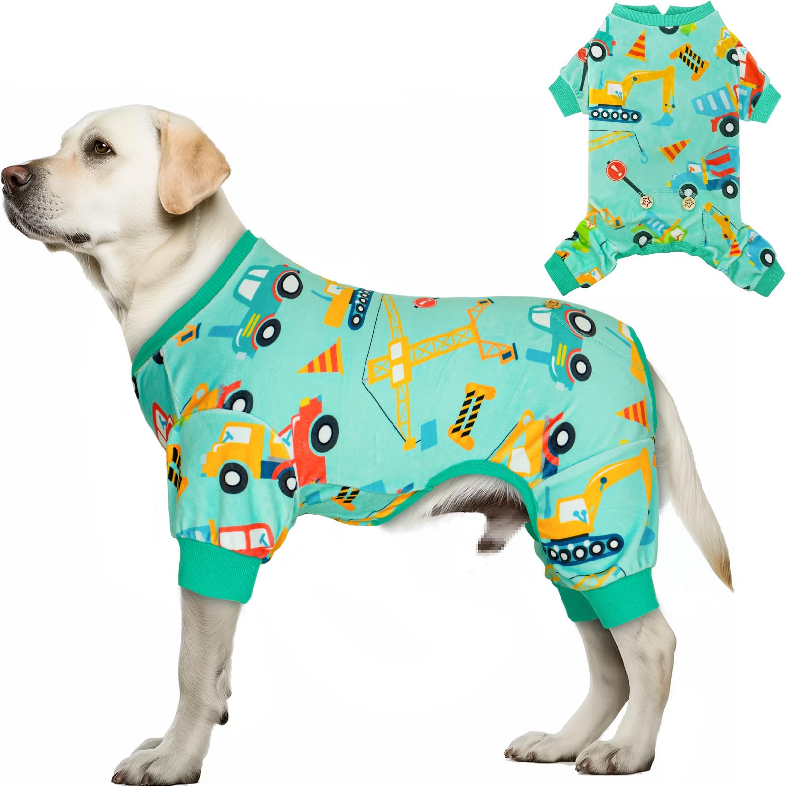 Dog Pajamas Velvet Dog Pajamas Large Sized Dogs Soft Dogs Clothes Pjs with Yellow Ducks Pattern Stretchy Pet Jammies Coat Comfy Pet Onesie Costume
