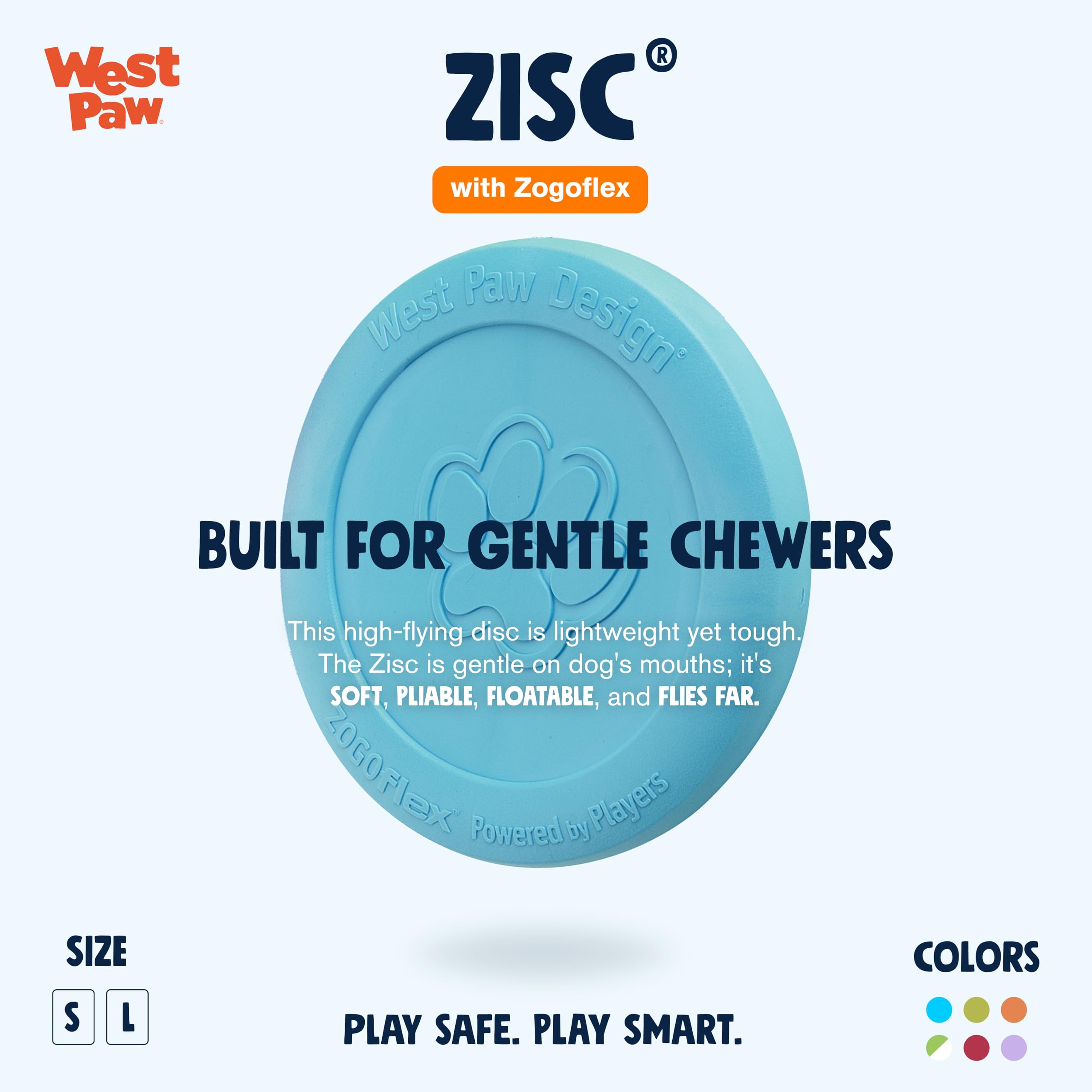 West Paw Zogoflex Zisc Durable Dog Frisbee Nearly Indestructible Flying Disc Dog Toy, 100% Guaranteed Tough, It Floats!, Made in USA, 6.5-Inch Small, Tangerine