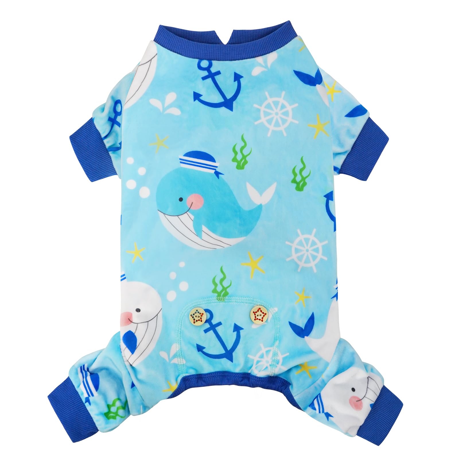 Dog Pajamas Velvet Dog Pajamas Large Sized Dogs Soft Dogs Clothes Pjs with Yellow Ducks Pattern Stretchy Pet Jammies Coat Comfy Pet Onesie Costume