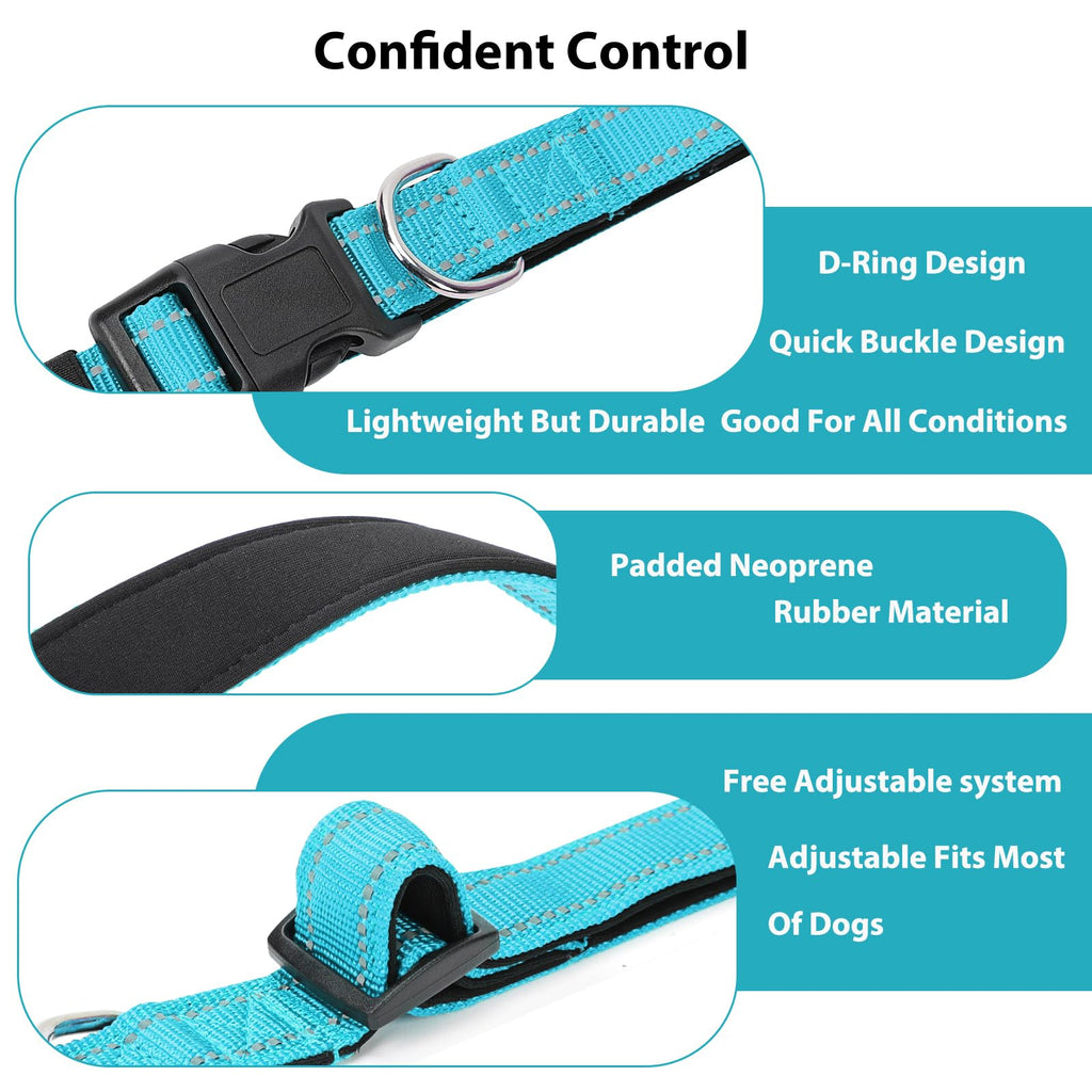 Reflective Dog Collar Padded with Soft Neoprene Breathable Quick Release Basic Dog Collars