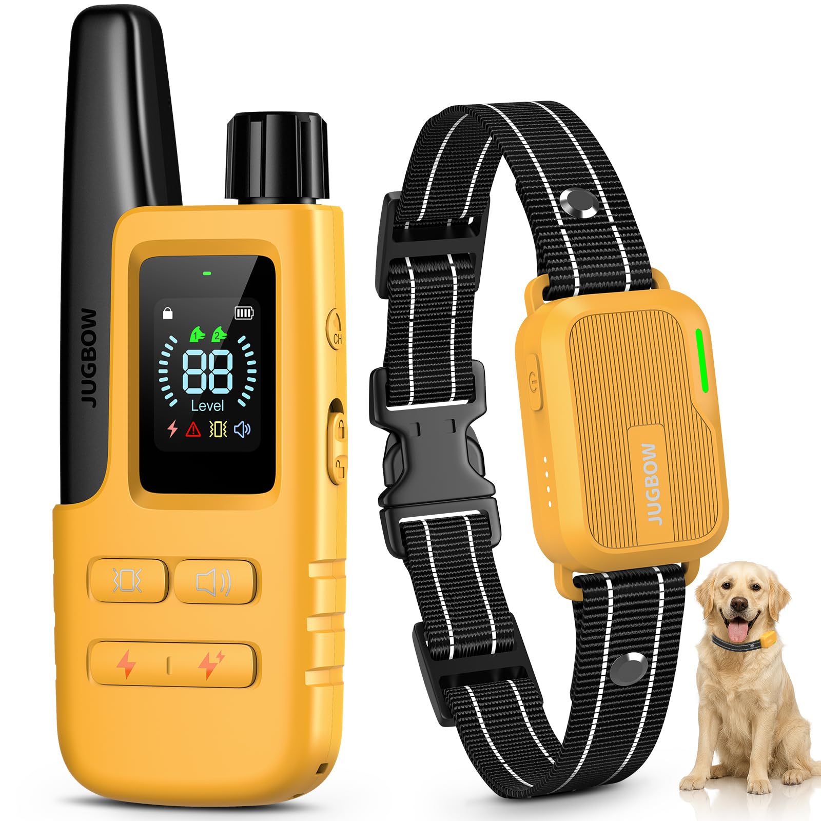 Dog Training Shock Collar - 4500FT Dog Training Collar with Remote, IPX8 Waterproof Electric Dog Collar with 4 Training Modes, Security Lock, Rechargeable eCollar for 10-120lbs Small Medium Large Dogs