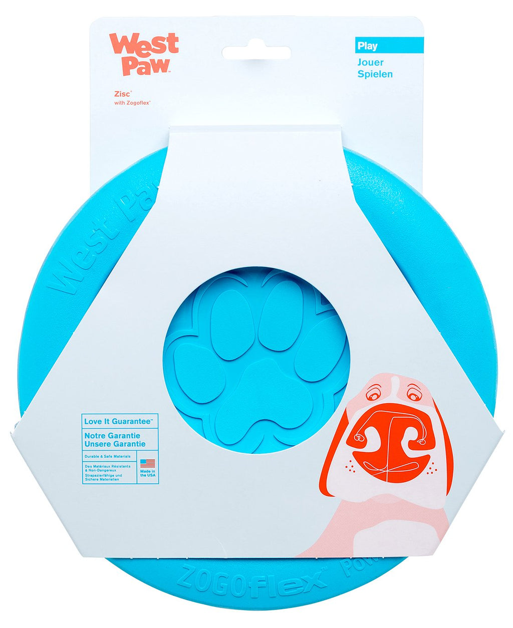 West Paw Zogoflex Zisc Durable Dog Frisbee Nearly Indestructible Flying Disc Dog Toy, 100% Guaranteed Tough, It Floats!, Made in USA, 6.5-Inch Small, Tangerine