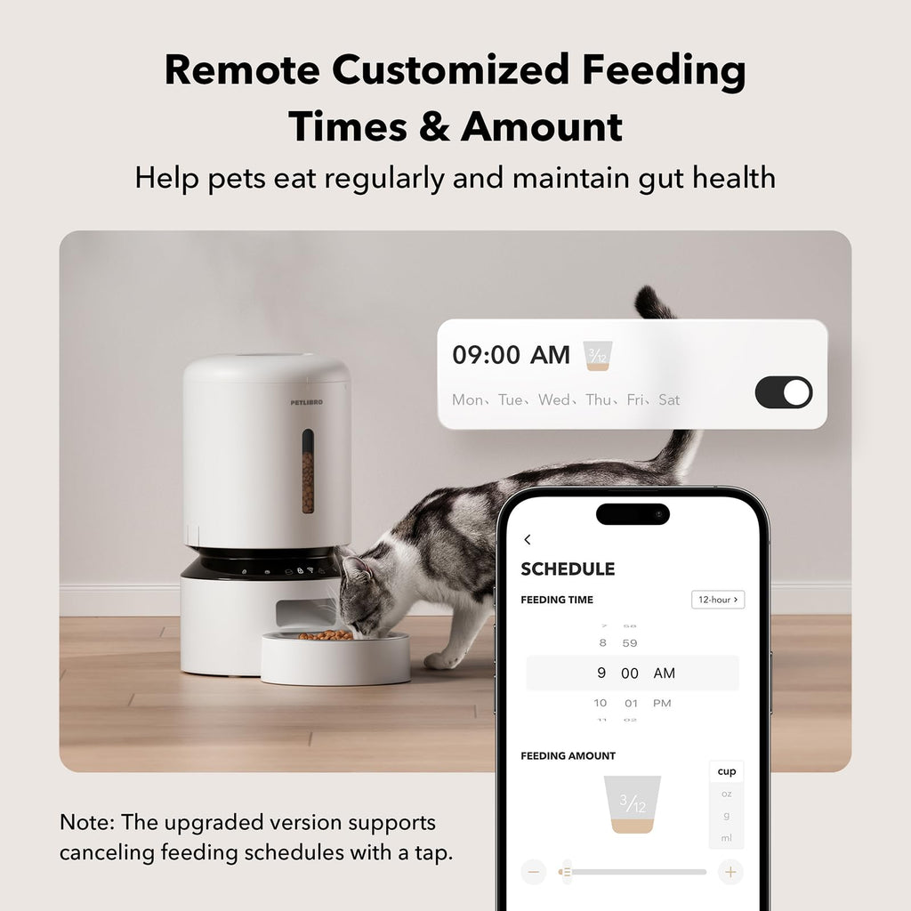 Automatic Dog or Cat Feeder, 5G WiFi Automatic Dog Food Dispenser with Freshness Preservation, 5L Timed Pet Feeder with Low Food Sensor, Up to 10 Meals Per Day,