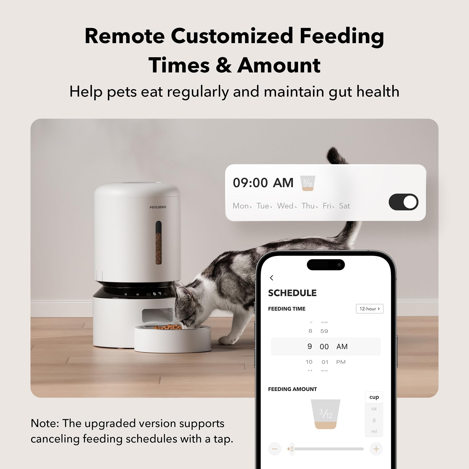 Automatic Dog or Cat Feeder, 5G WiFi Automatic Dog Food Dispenser with Freshness Preservation, 5L Timed Pet Feeder with Low Food Sensor, Up to 10 Meals Per Day,