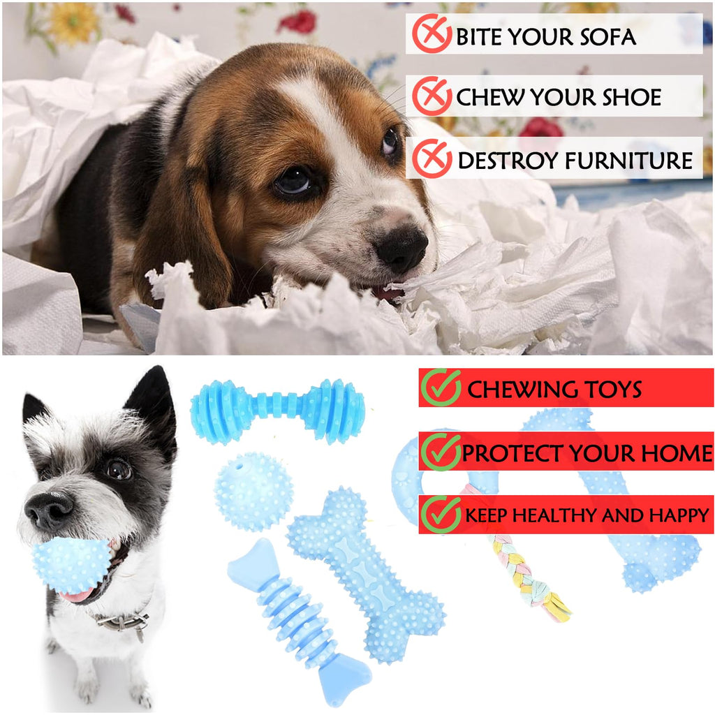 6 Pack Red Dog Chew Toys, Small Dog Teething Toys, Dental Health & Interactive Play