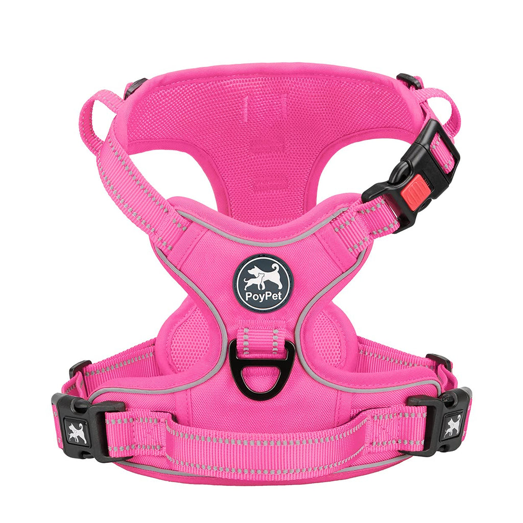 Premium Quality No Pull Dog Harness, No Choke Front Lead Dog Reflective Harness, Adjustable Soft Padded Pet Vest with Easy Control Handle for Small to Large Dogs