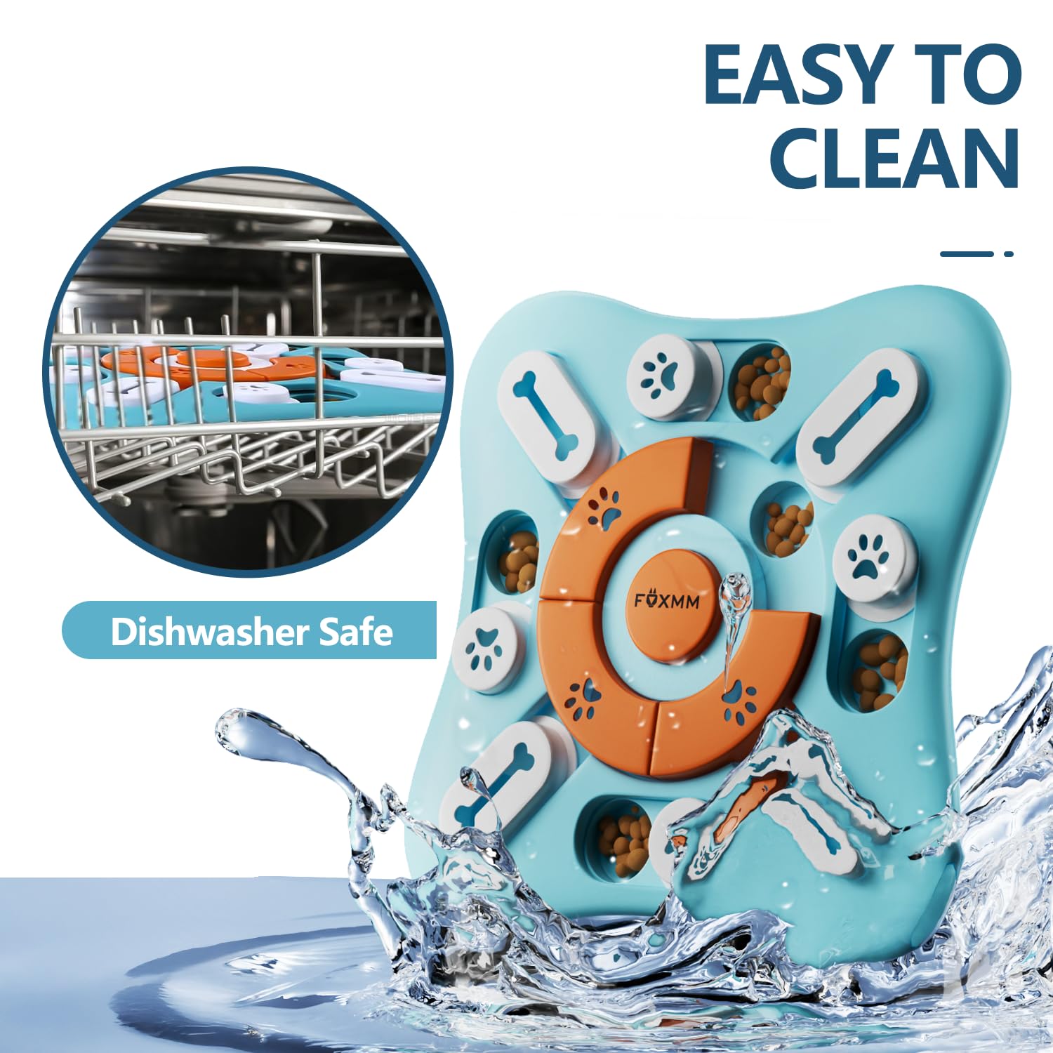 Interactive Dog Treat Puzzle Toys for IQ Training & Mental Stimulating,Fun Slow Feeder,Large Medium Small Dogs Enrichment Toys with Squeak Design